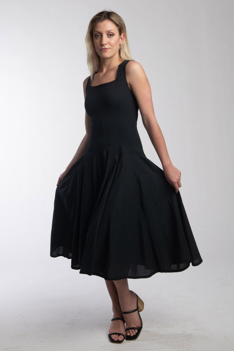 Square Neck Midi Dress Luna Luz Fashion Square Neck Midi Dress Luna Luz Fashion