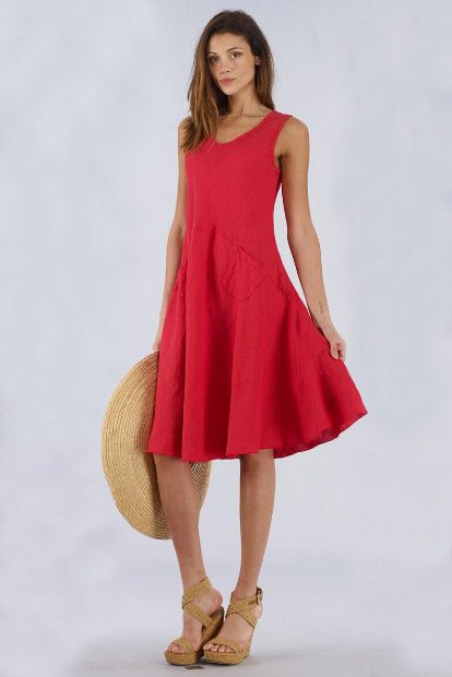 Ibiza Linen Short Tank Dress XS / Bonfire Ibiza Linen Short Tank Dress XS / Bonfire