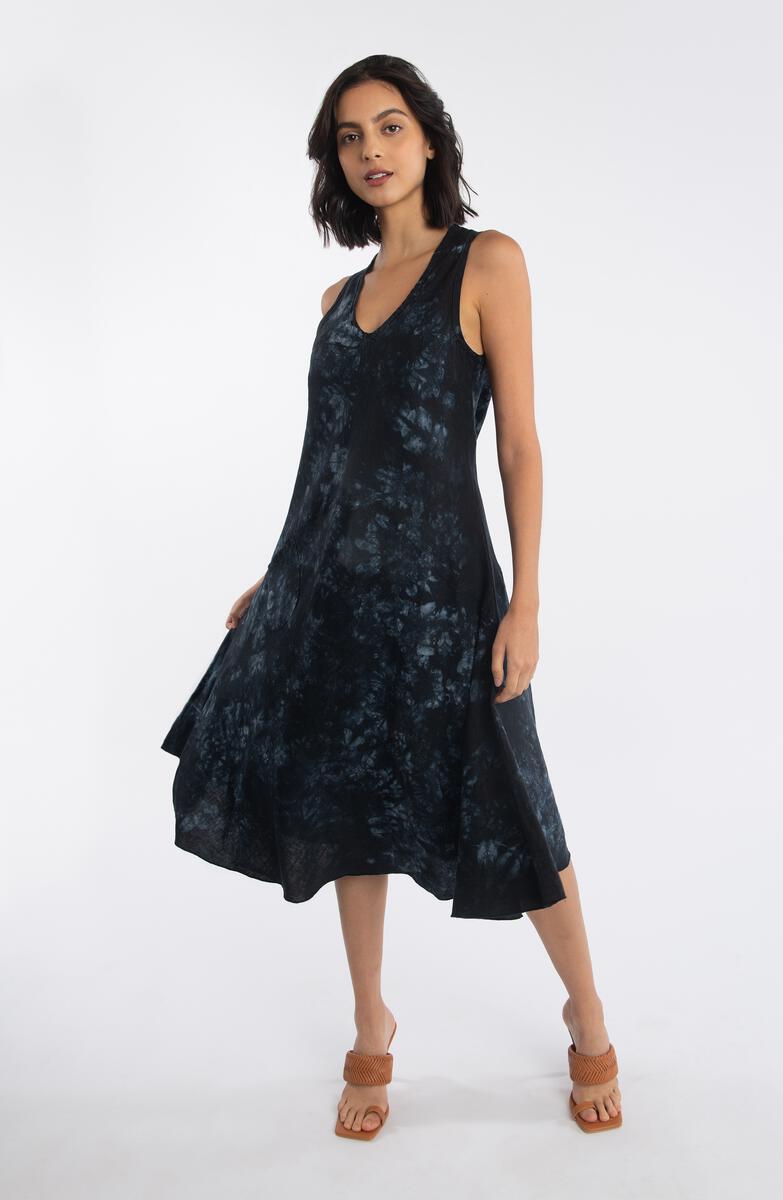 Ibiza Linen Short Tank Dress - Tie Dye  Luna Luz Fashion