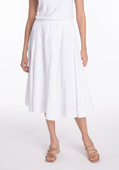 Layered Eyelet Cotton Lawn Skirt