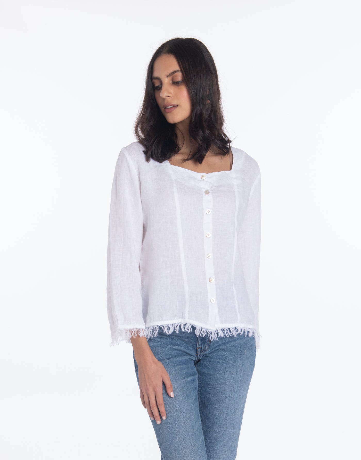 Linen Frangetta Top