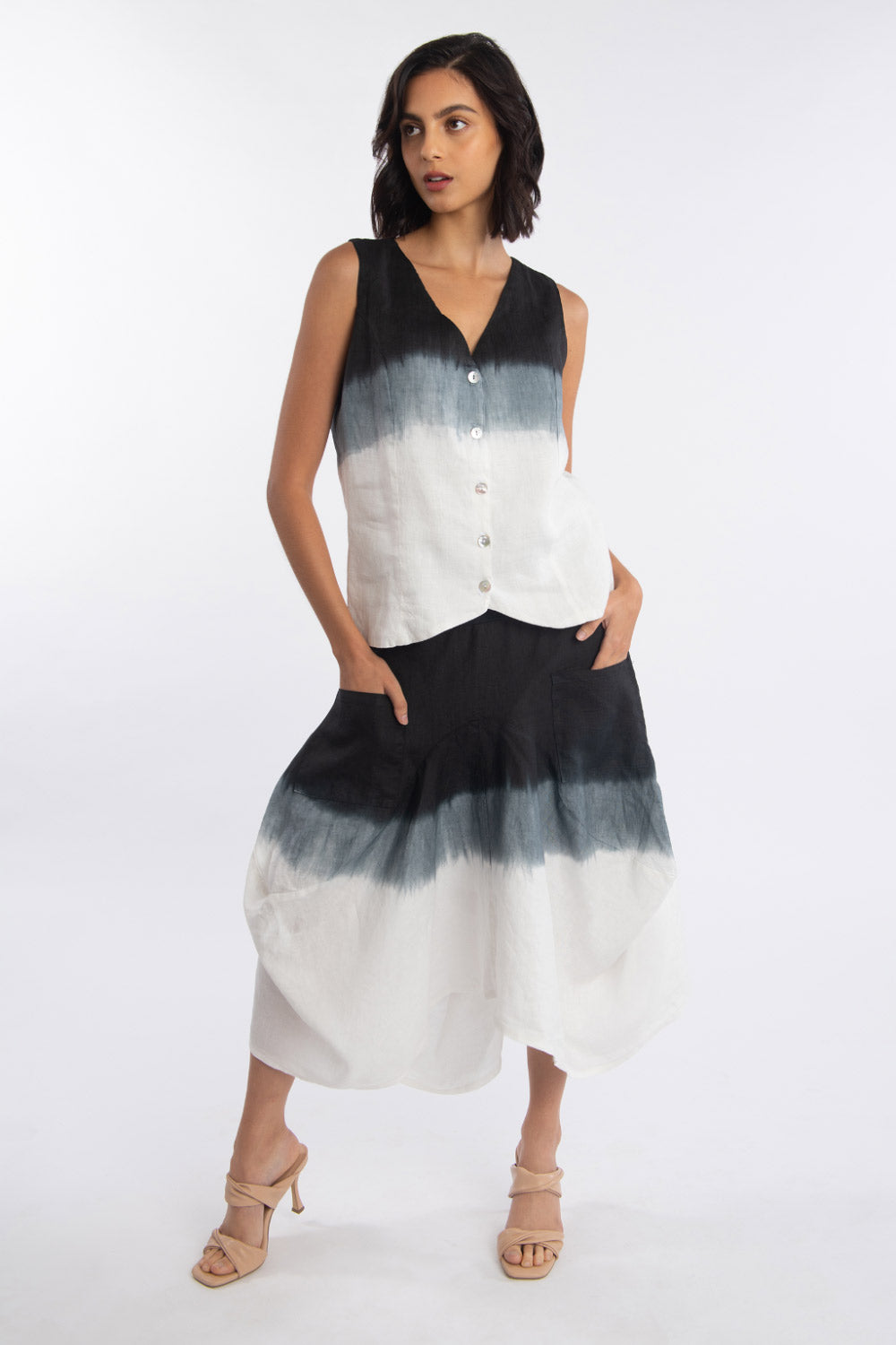 Linen Francesca Skirt - Tie Dye