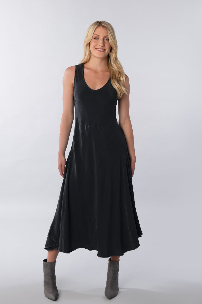 knee length dresses for ladies Ibiza Linen Midi Tank Dress S / Iris