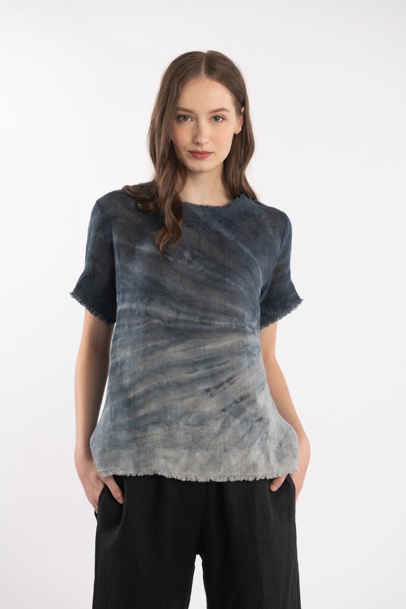 Edgy Linen Tee - Tie Dye