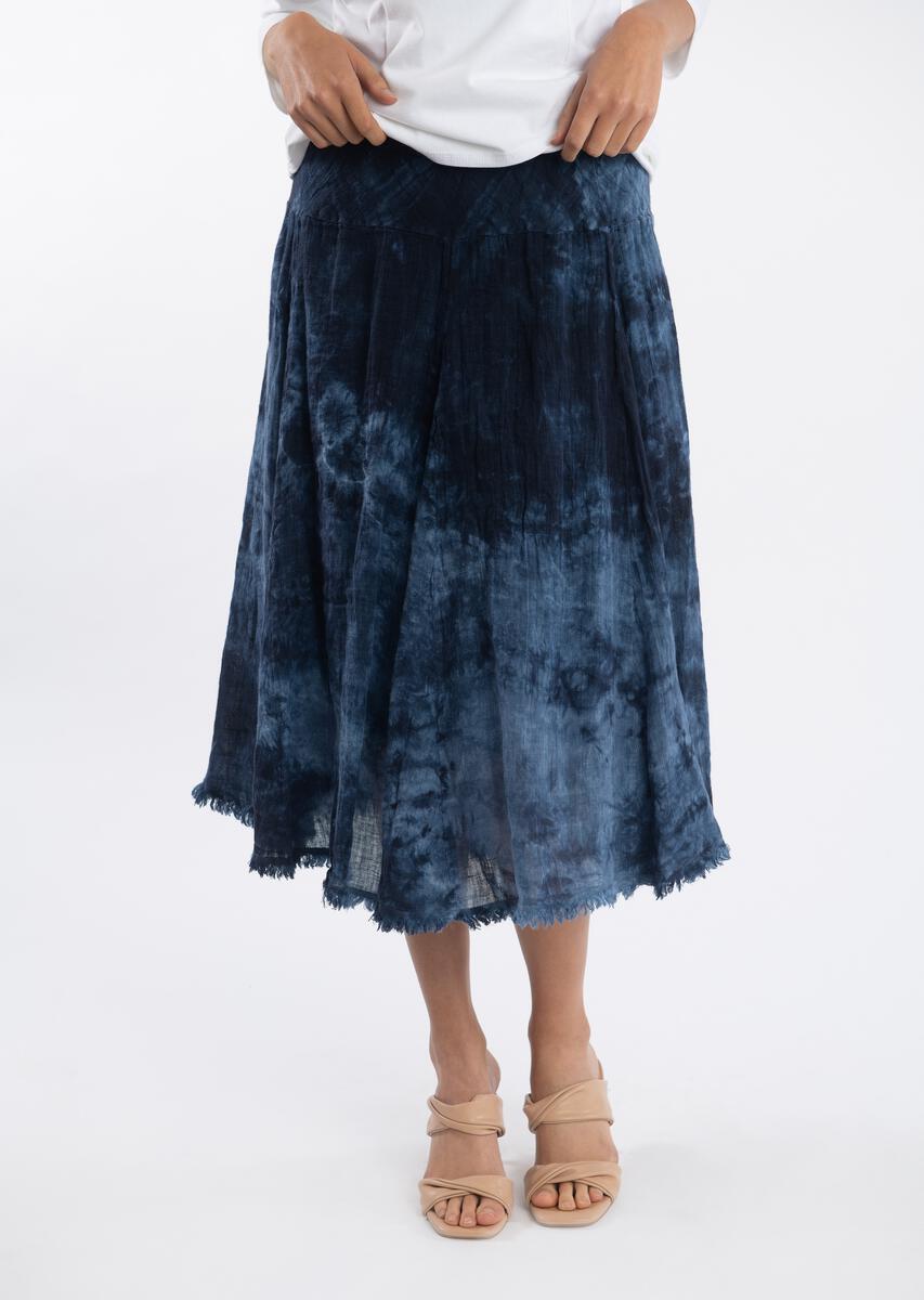 Isabella Linen Gauze Skirt - Tie Dye