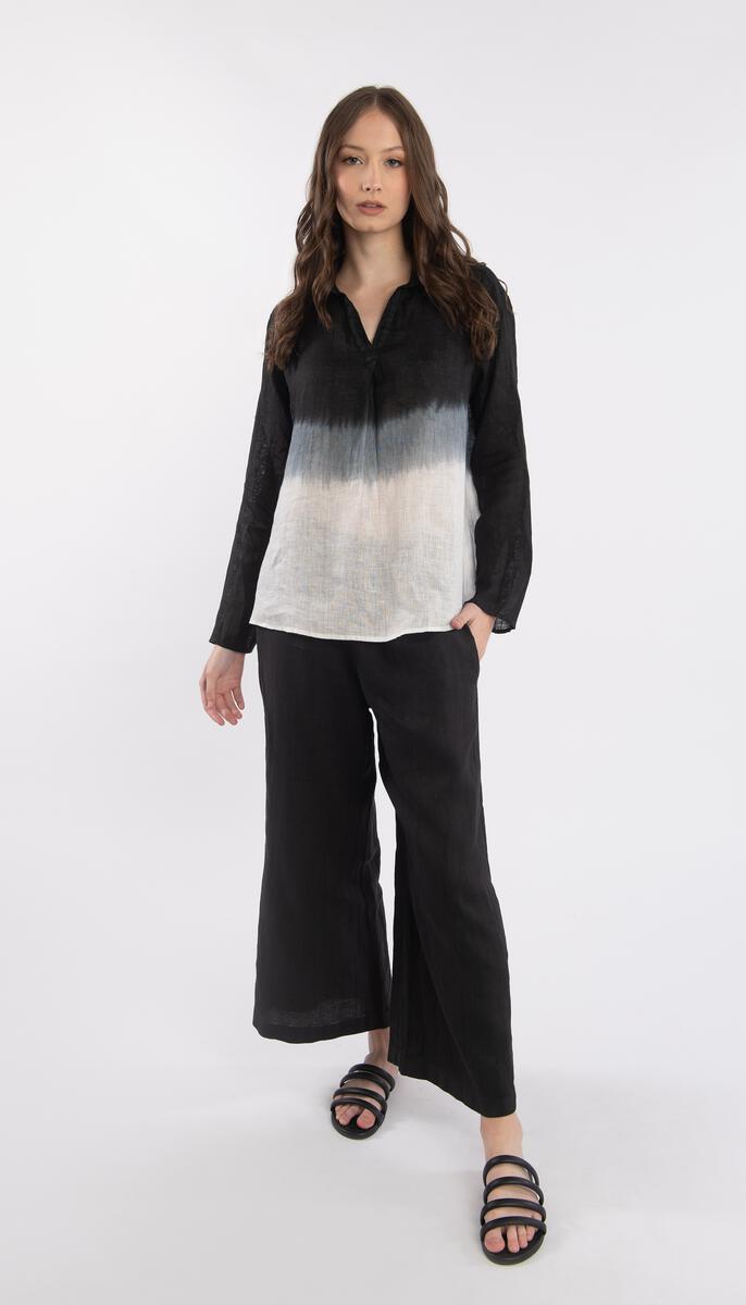 Wide Leg Linen Ankle Pant