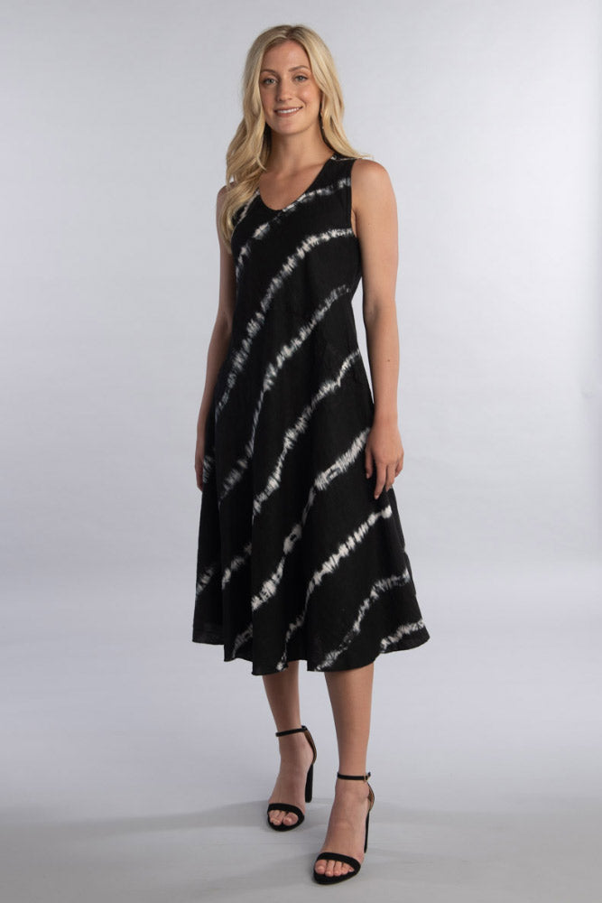 Ibiza Linen Midi Tank Dress - Tie Dye