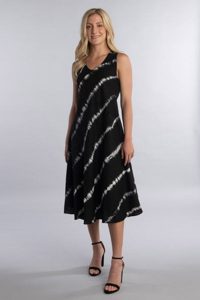 Ibiza Linen Midi Tank Dress - Tie Dye