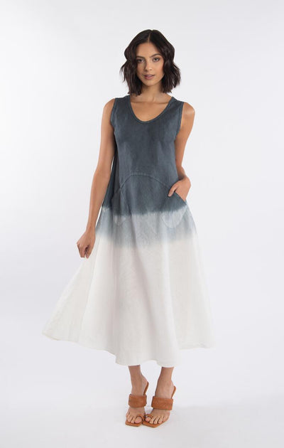 Ibiza Linen Midi Tank Dress - Tie Dye